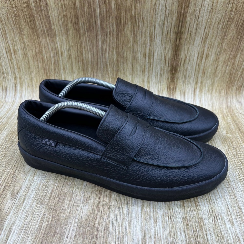 Vans Skate Penny Loafer Men's Size 11 Black Leather Slip On Shoes 500714